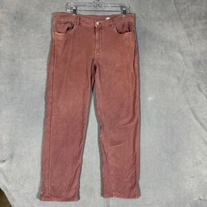 Faherty Movement 5-Pocket Pants Mens 36 Washed Red Burgundy Straight Leg Stretch